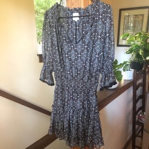 Misa Los Angeles Paisley Peasant Ruffle Dress